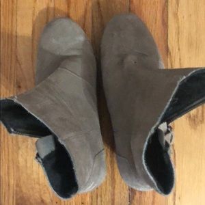 Suede wedge booties